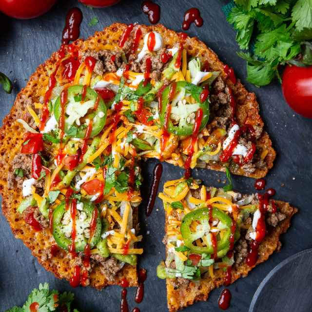 Keto Mexican Pizza on a Cheddar Cheese Crust - WickedStuffed Keto ...