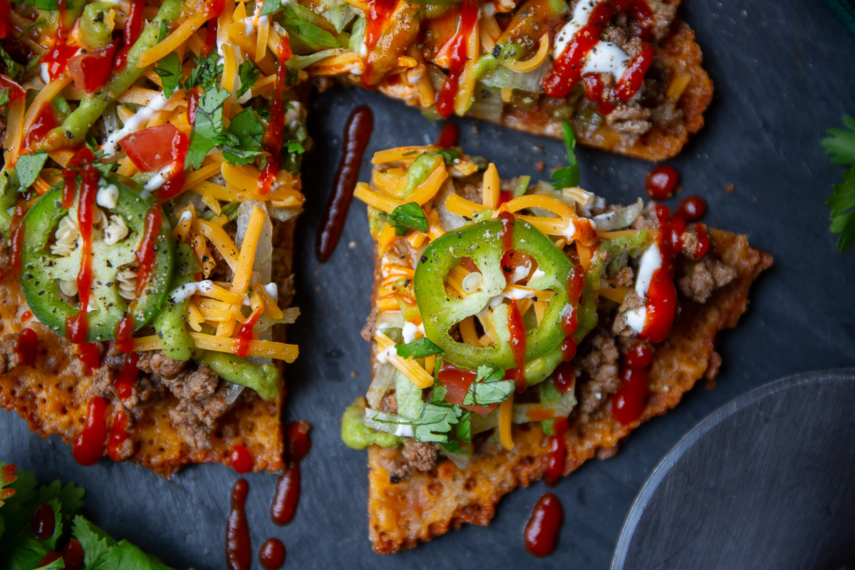 Keto Mexican Pizza on a Cheddar Cheese Crust