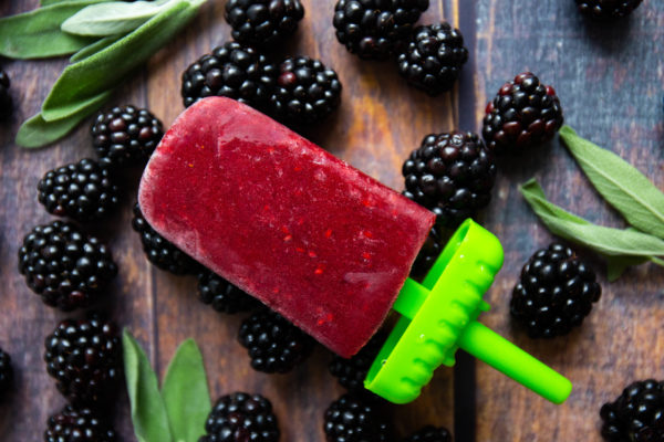 Blackberry and sage popsicles